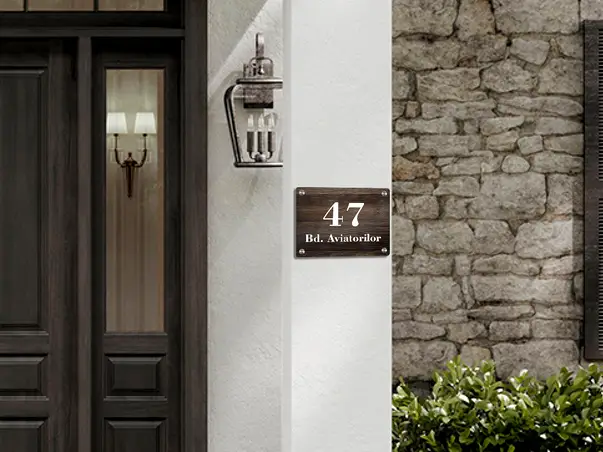 Placuta adresa model lemn v1