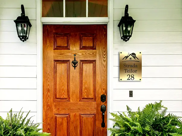 Placuta aurie cu nr si adresa model casa bond auriu model 1 simulare 2