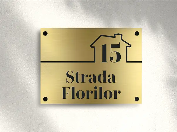 Placuta aurie cu nr si adresa model casa bond auriu model 3 simulare 1