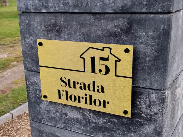 Placuta aurie cu nr si adresa model casa bond auriu model 3 simulare 3
