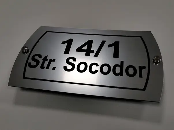 Placuta cu nume si numar strada bond text personalizat model 1  PP2037 1