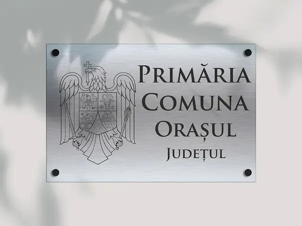 Placuta gravata institutie primarie bond argintiu personalizat nume functie simulare 1