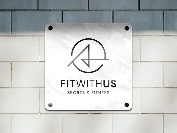 Placuta logo firma model alb x2