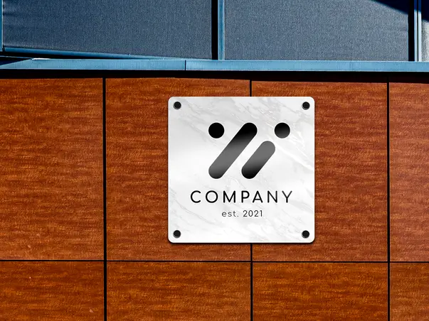 Placuta logo firma model alb x3