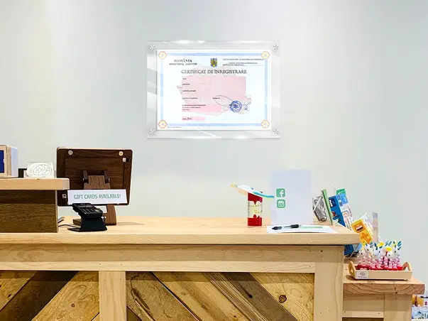 Placuta personalizata certificat de inregistrare simulare 2