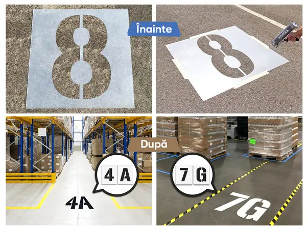 Sabloane de semnalizare cu cifra sau litera pentru marcaje orizontale sau verticale s3