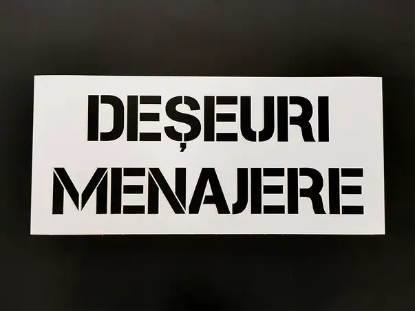 Sablon reutilizabil cu marcaj deseuri menajere pentru colectarea selectiva a deseurilor 1