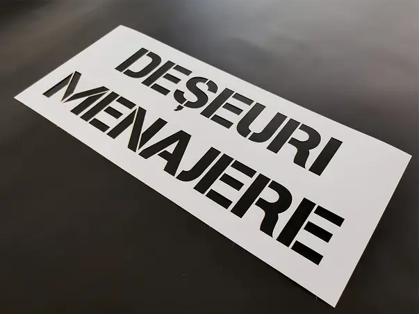 Sablon reutilizabil cu marcaj deseuri menajere pentru colectarea selectiva a deseurilor 2