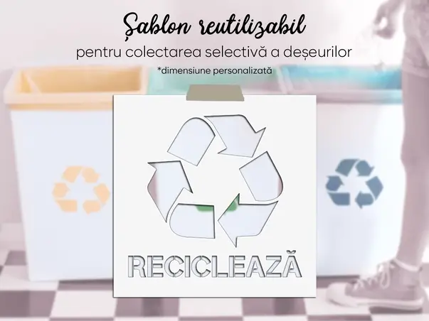 Sablon reutilizabil cu marcaj recicleaza pentru colectarea selectiva a deseurilor s1