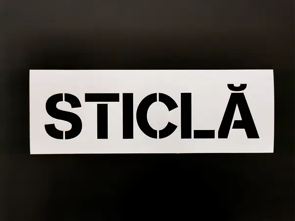 Sablon reutilizabil cu marcaj sticla pentru colectarea selectiva a deseurilor 1