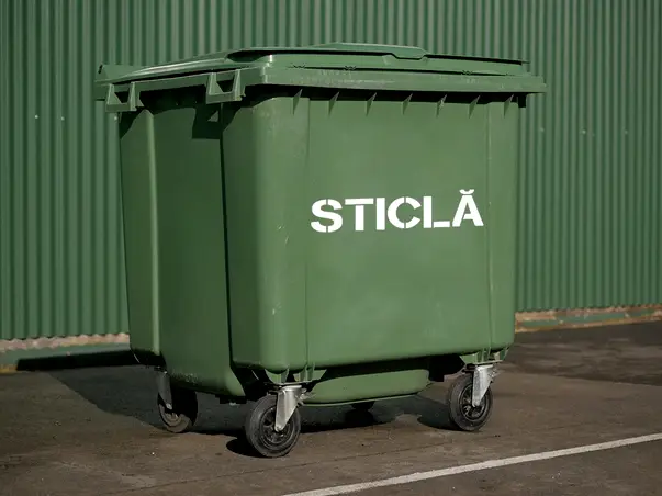 Sablon reutilizabil cu marcaj sticla pentru colectarea selectiva a deseurilor s3