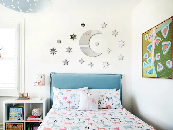 Set 16 piese oglinda acrilica luna si stelele argintiu simulare 2