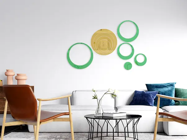 Set 2 bucati SOC7 verde   auriu simulare 3