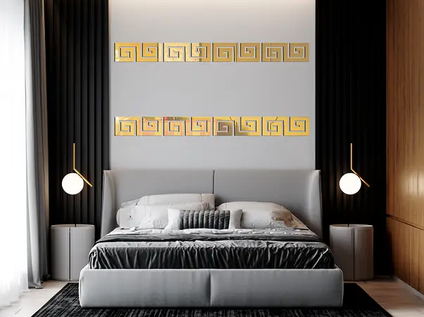 Set 3 oglinzi acrilic auriu model athena 4