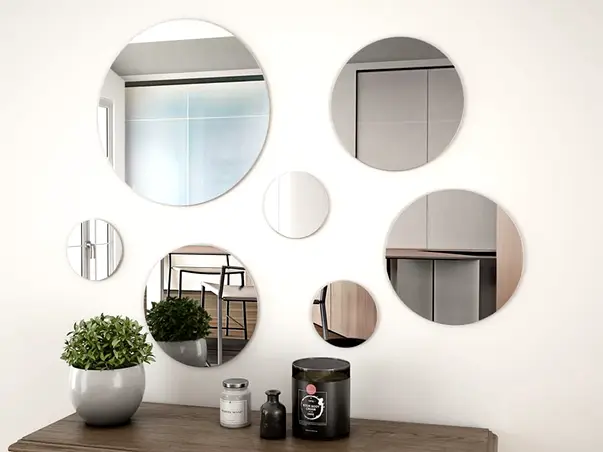 Set 7 oglinzi acrilice rotunde pentru perete simulare 1