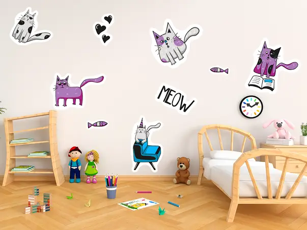 Set 9 stickere pisici Folina