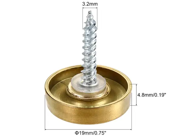 Set de suruburi cu capac cromat auriu 2