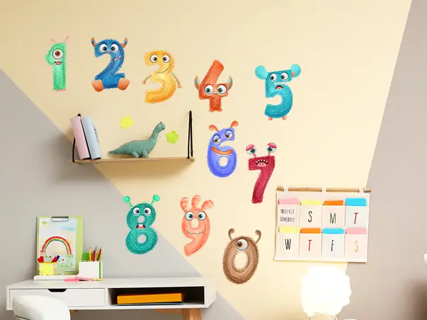 Set stickere educative copii monstri numere 1