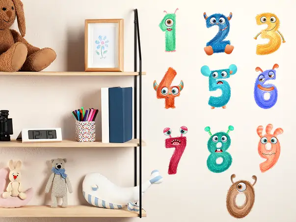 Set stickere educative copii monstri numere 2