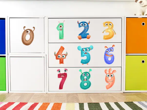 Set stickere educative copii monstri numere 3