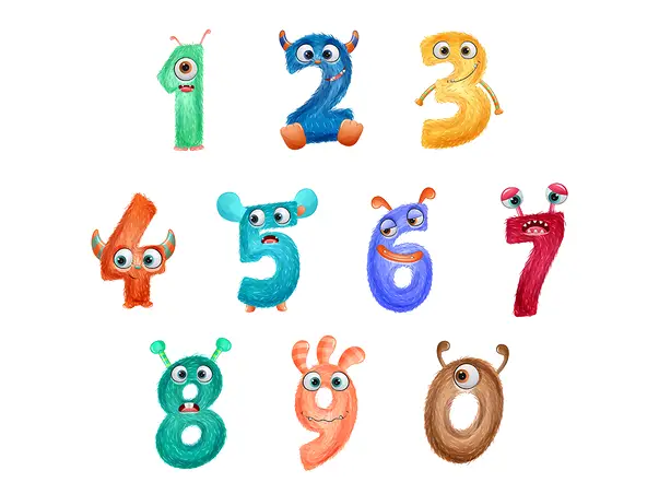 Set stickere educative copii monstri numere 5