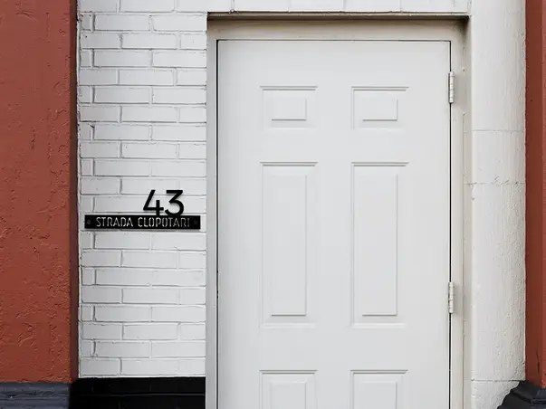 Simulare placuta adresa acril negru onyx 3