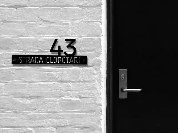 Simulare placuta adresa acril negru onyx 4