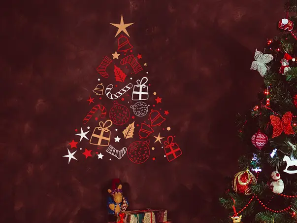 Sticker craciun brad simulare 3