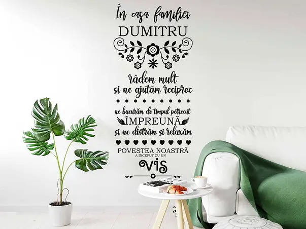 Sticker decorativ personalizabil In  casa familie Folina 1