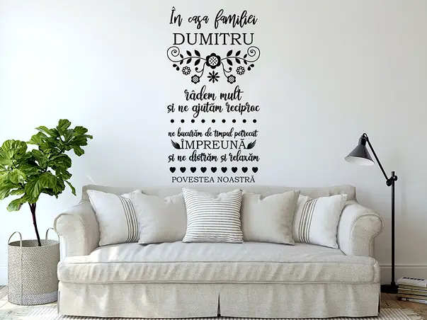 Sticker decorativ personalizabil In  casa familie Folina 4