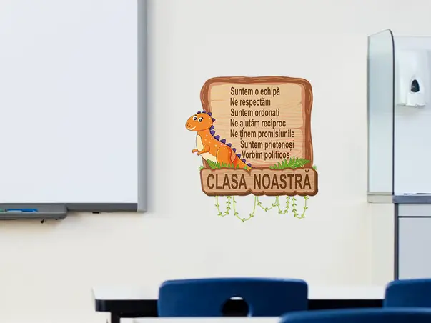 Sticker educativ pentru copii model clasa noastra dinozaur 1