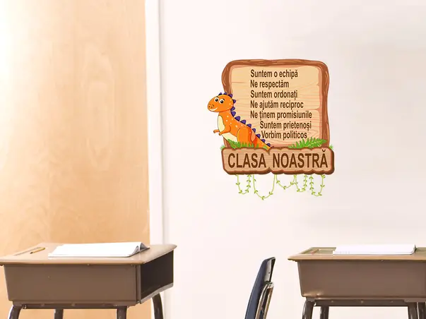 Sticker educativ pentru copii model clasa noastra dinozaur 3