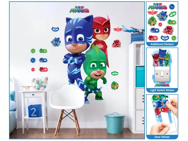 Sticker eroi in pijamale pj masks large