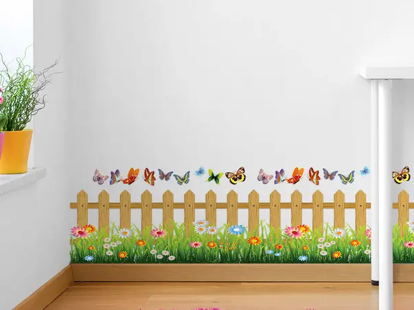 Sticker gard cu flori