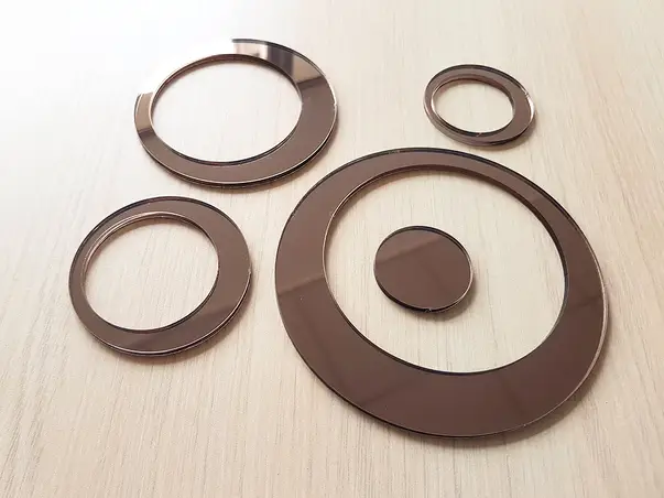 Sticker oglinda cercuri bronz