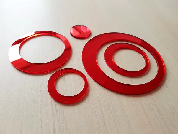 Sticker oglinda cercuri rosii