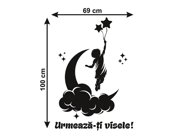 Sticker perete model copil urmeaza ti visele 5
