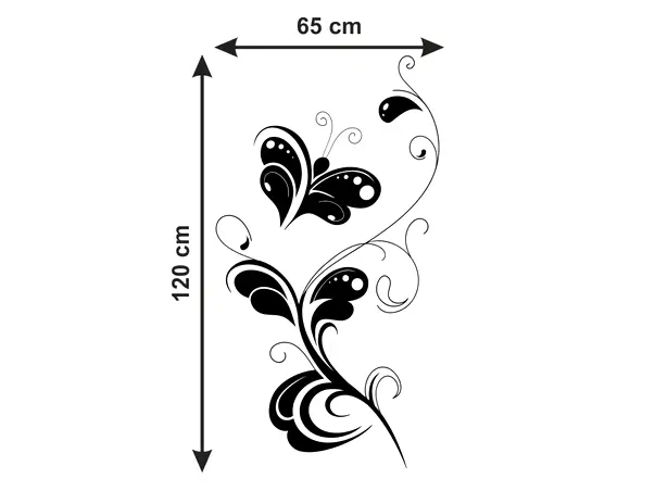 Sticker perete model floral cu fluture 5
