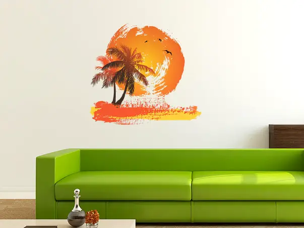 Sticker perete palmieri si soare