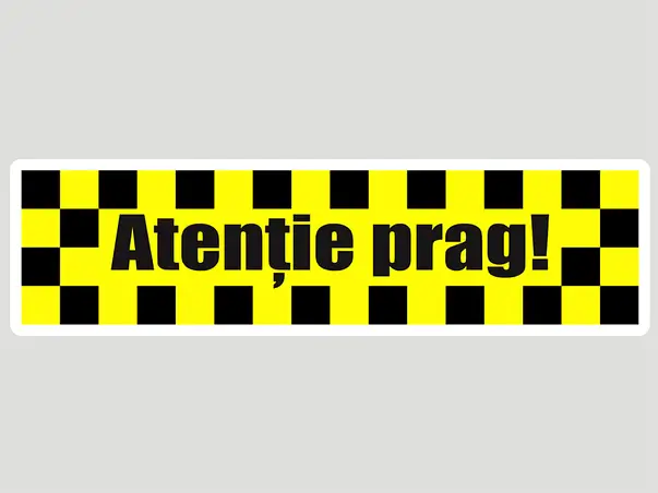 Sticker podea atentie la prag folina 50 13 cm