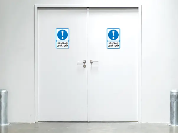 Sticker semnalistica personalizat albastru 2