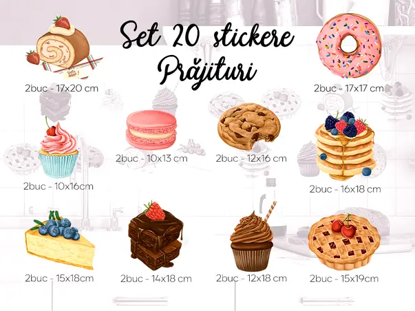 Stickere bucatarie prajituri simulare