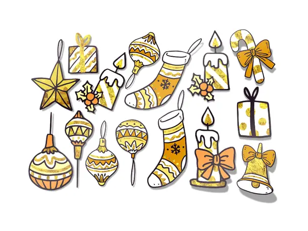 Stickere decorative craciun gold prezentare 1