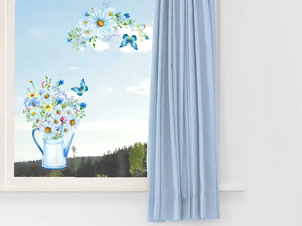 Stickere geam model floral ceainic 1