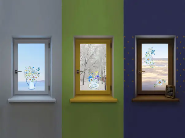 Stickere geam model floral ceainic 4