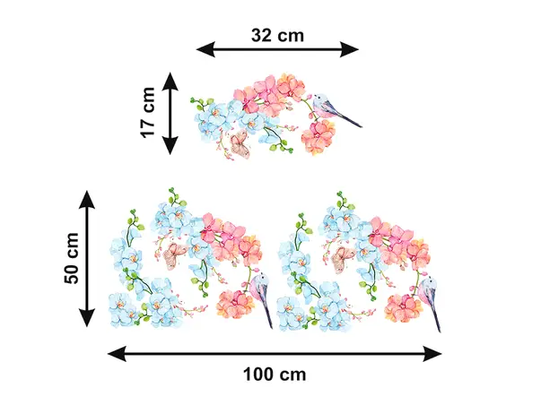 Stickere geam model floral pasare 5