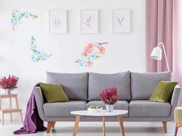 Stickere geam model floral pasare 6