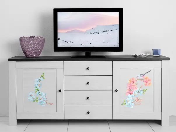 Stickere geam model floral pasare 7