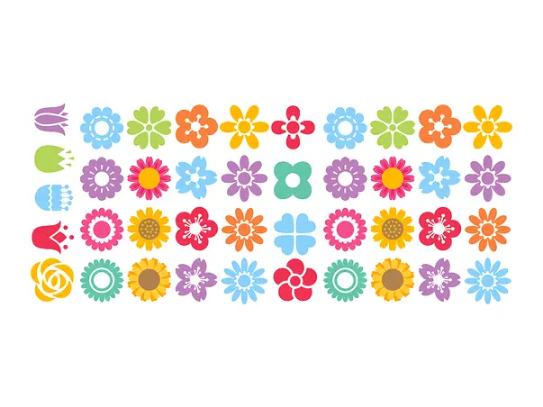 Stickere perete model flori colorate pentru copii 1