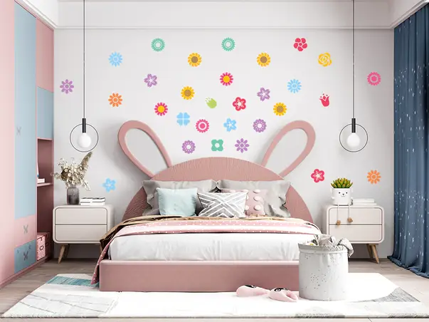 Stickere perete model flori colorate pentru copii 2